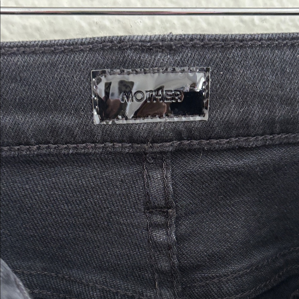 Mother Lil Hustler Roller Sneak Jeans Not Today Satan Wide Leg Denim Size 28 - Picture 6 of 16